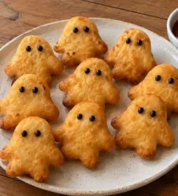 Bocaditos Fantasma de Papa y Queso para Halloween