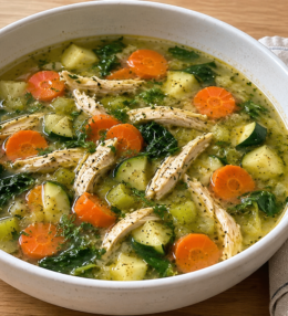 Sopa Ligera de Pollo y Verduras para Retomar la Rutina