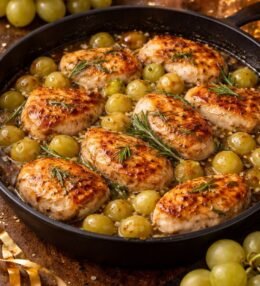 Medallones de Pollo en Salsa de Uvas y Miel