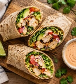 Wraps de Pollo con Aderezo de Yogur y Chipotle