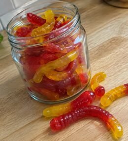 Gomitas de Fruta Caseras en Forma de Gusanitos con Agar-Agar (Sin Azúcar Añadida)